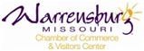 The logo for the warrensburg missouri chamber of commerce and visitors center.