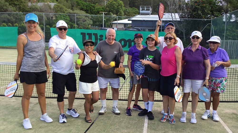 Gold Coast Pickleball members group photo on court