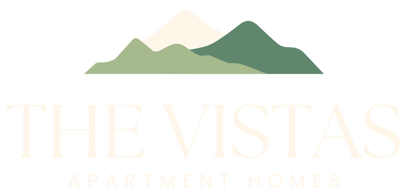 The Vistas Apartment Homes logo - footer, go to homepage
