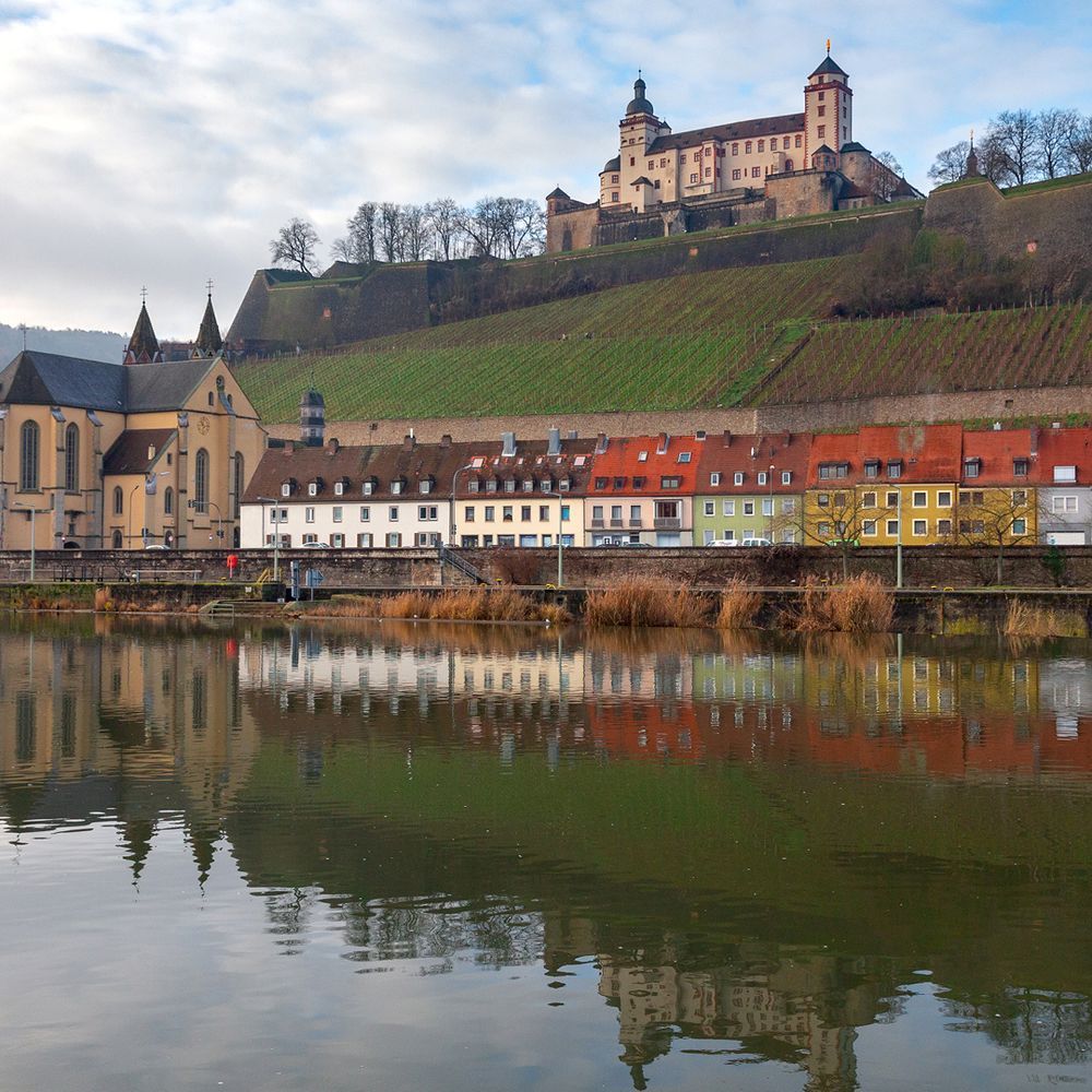 WÜRZBURG Marienberg Fortress on the hill overlooking the Main River
