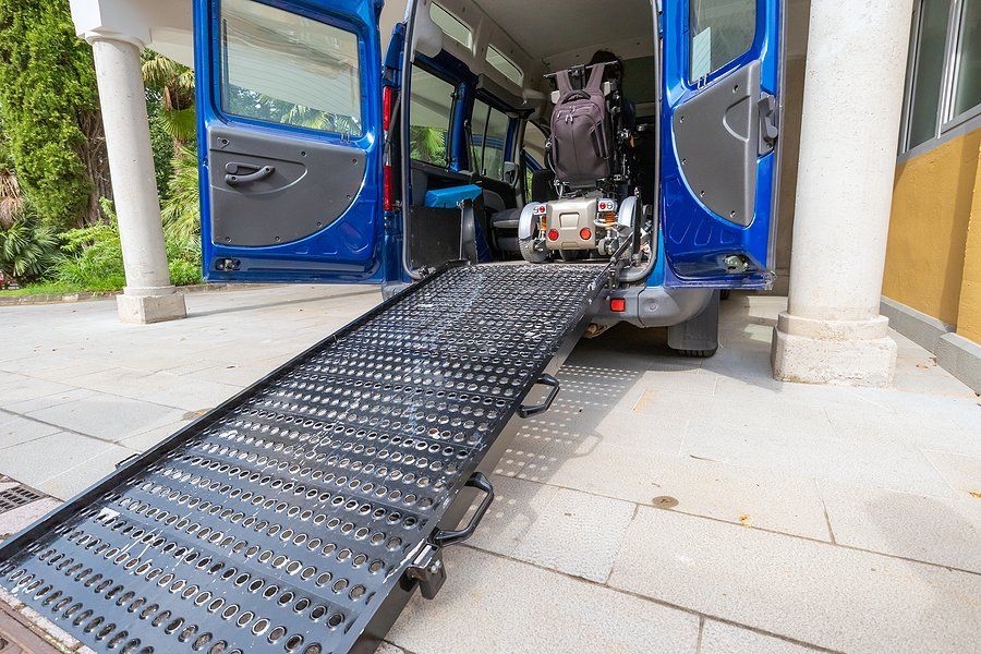 wheelchair inside the van