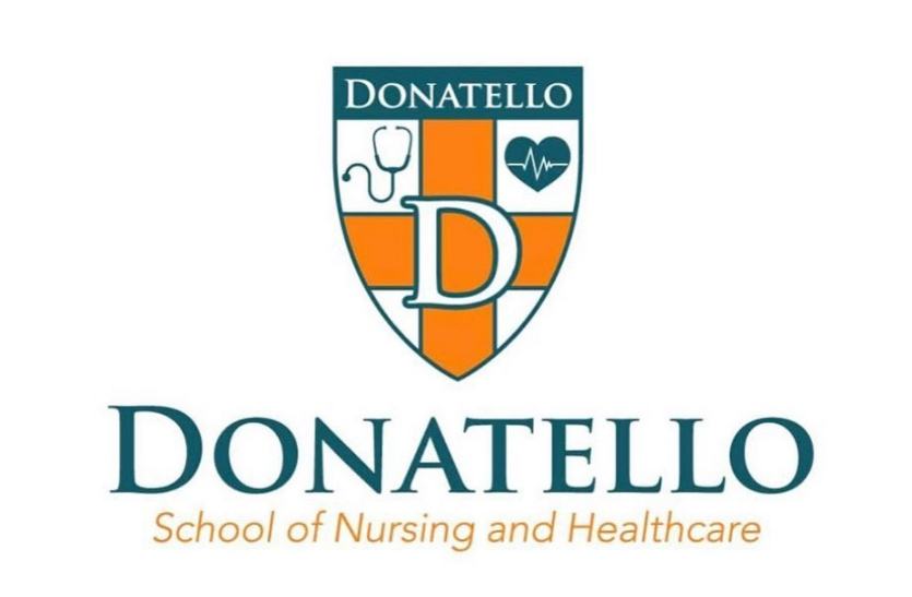 A logo for donatello school of nursing and healthcare