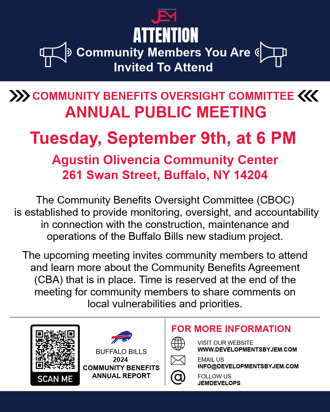 Flyer for Gilbane Turner School of Construction Management in Buffalo, NY, with course details, location, and contact information.