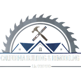 The logo for california building and remodeling shows a house and a hammer.
