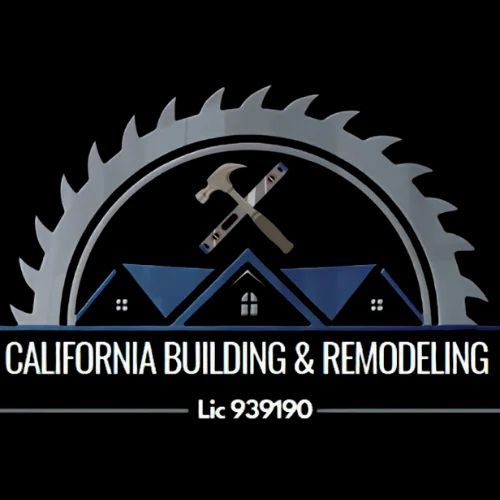 The logo for california building and remodeling shows a house and a hammer.