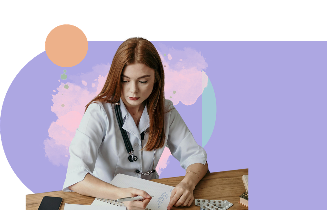 one of our doctors writing a prescription