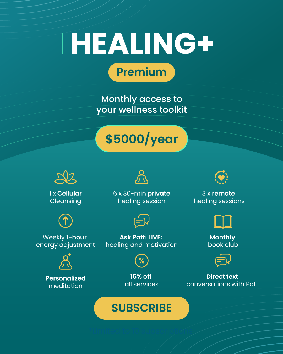 Patti's Healing+ Premium Plan