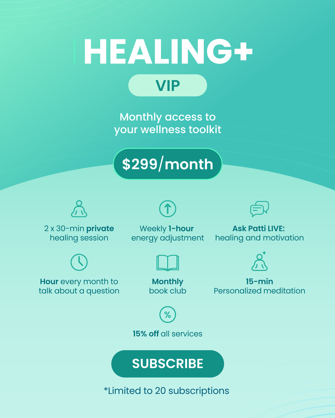 Patti's Healing+ VIP Plan