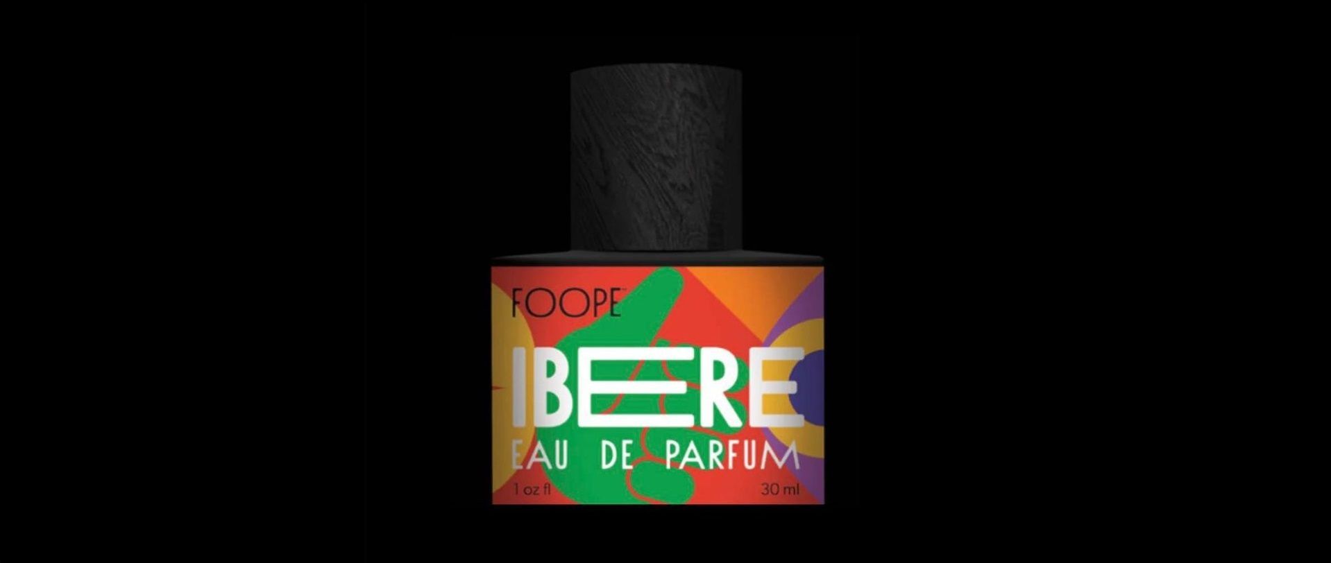 A colorful bottle of perfume called ibere