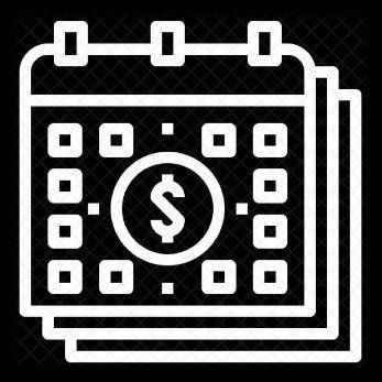 A calendar with a dollar sign in the middle of it.