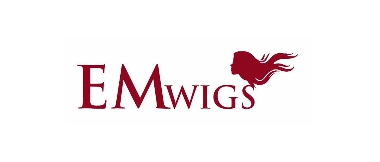 The logo for emwigs shows a woman with long hair.
