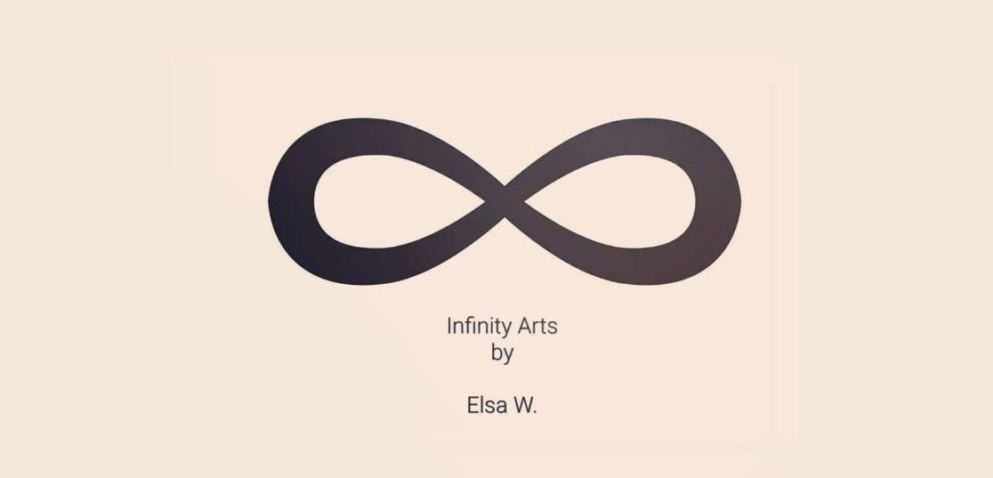 A black infinity symbol is on a white background.