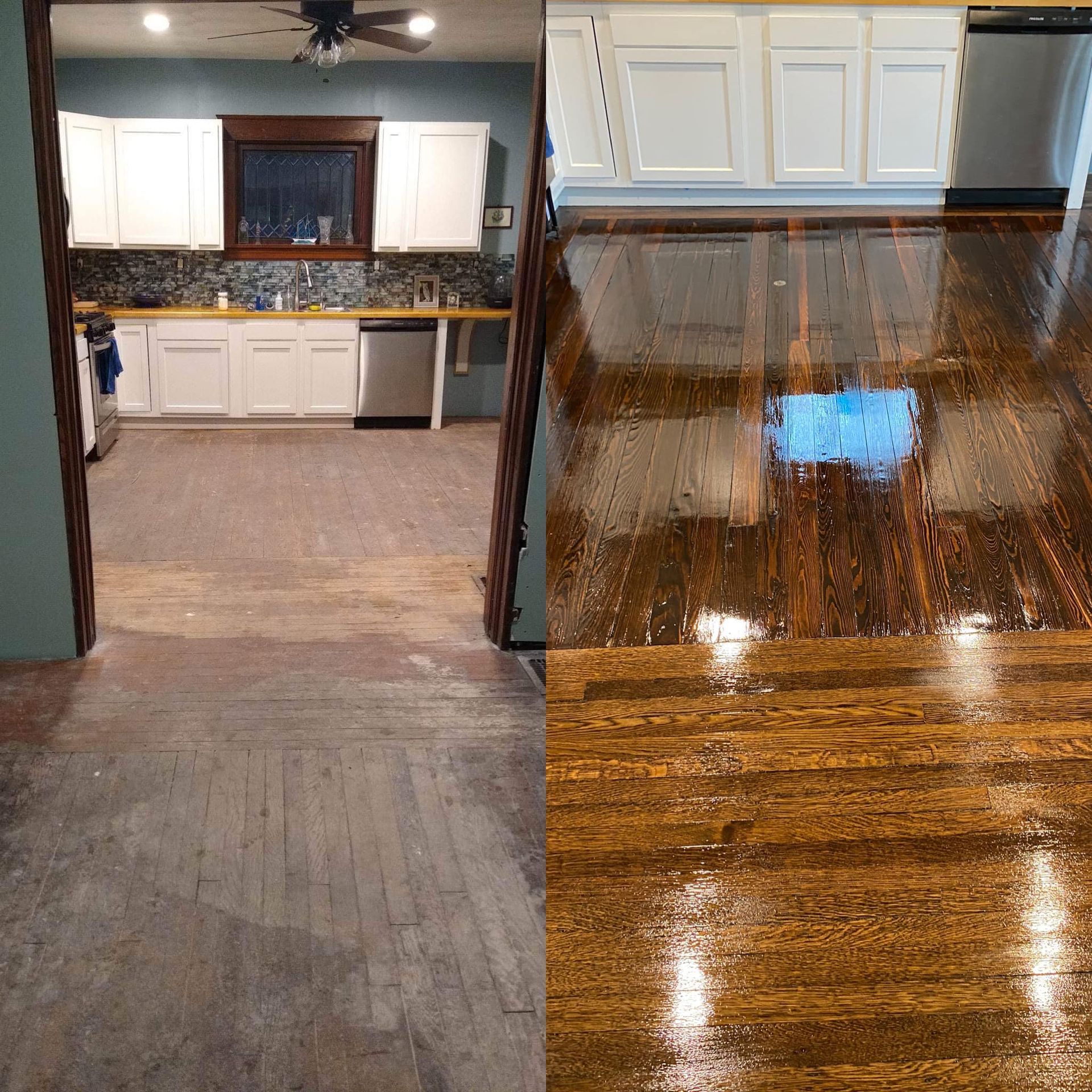 pine and quarter sawn oak sanded and stained provincial duraseal stain