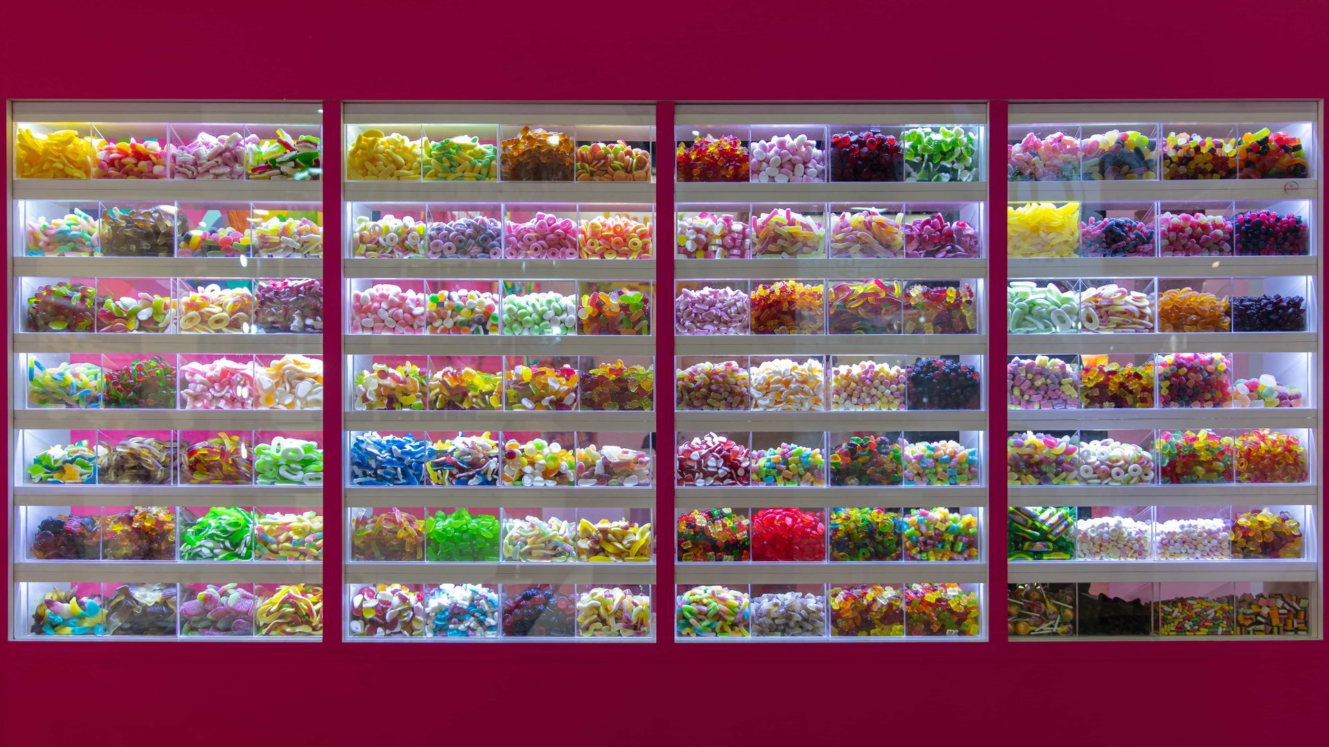 A candy store filled with lots of different types of candy.