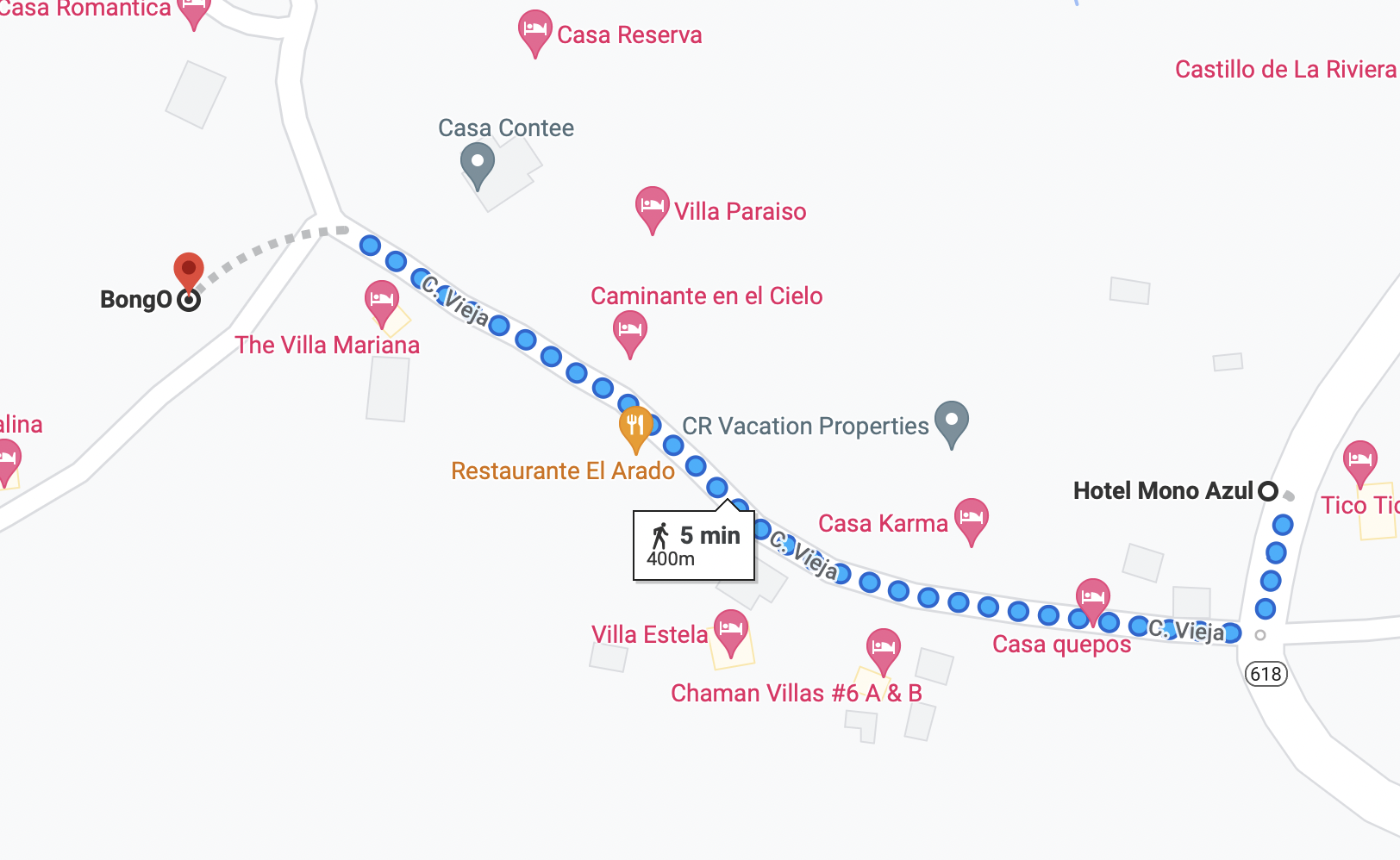 how to get to playa la macha from bus stop