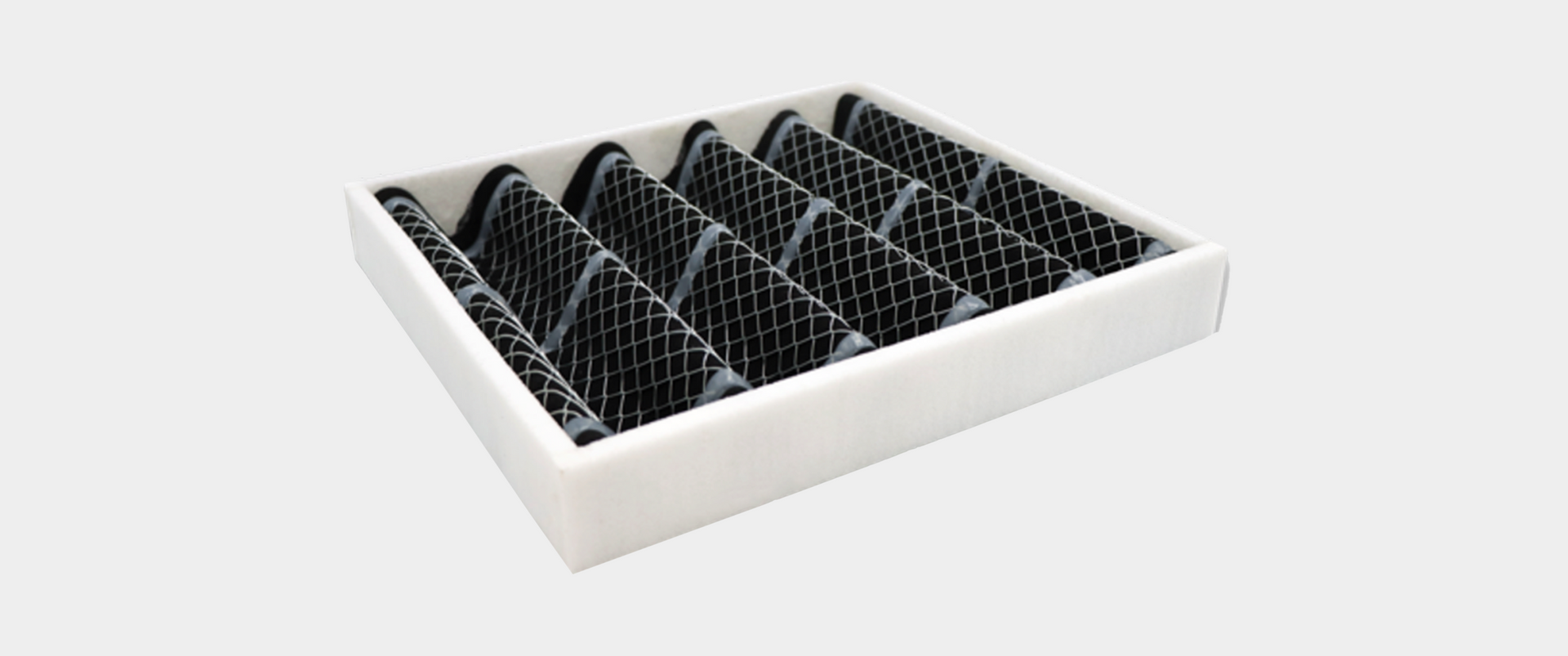 PEPA-F™ 50mm depth reticulated foam panel air filter, treated optionally with intelligent anti-microbial technology.
