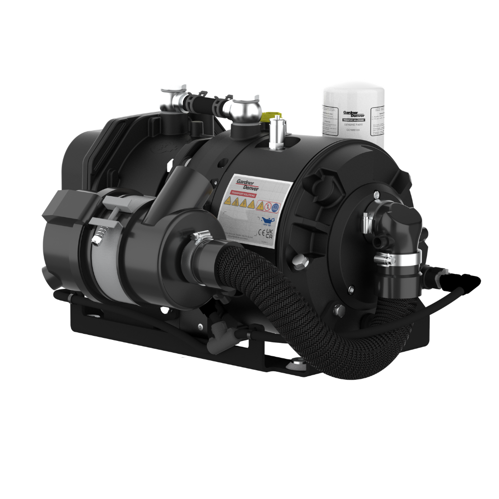 The Gardner Denver TX series compressor designed for electric buses and trucks.