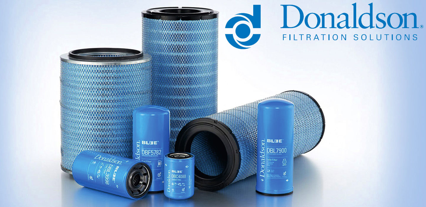 a group of blue donaldson filtration solutions filters