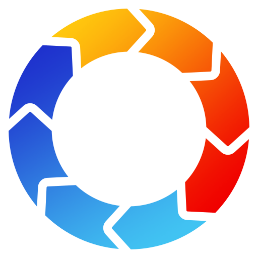 A colorful circle with arrows pointing in different directions