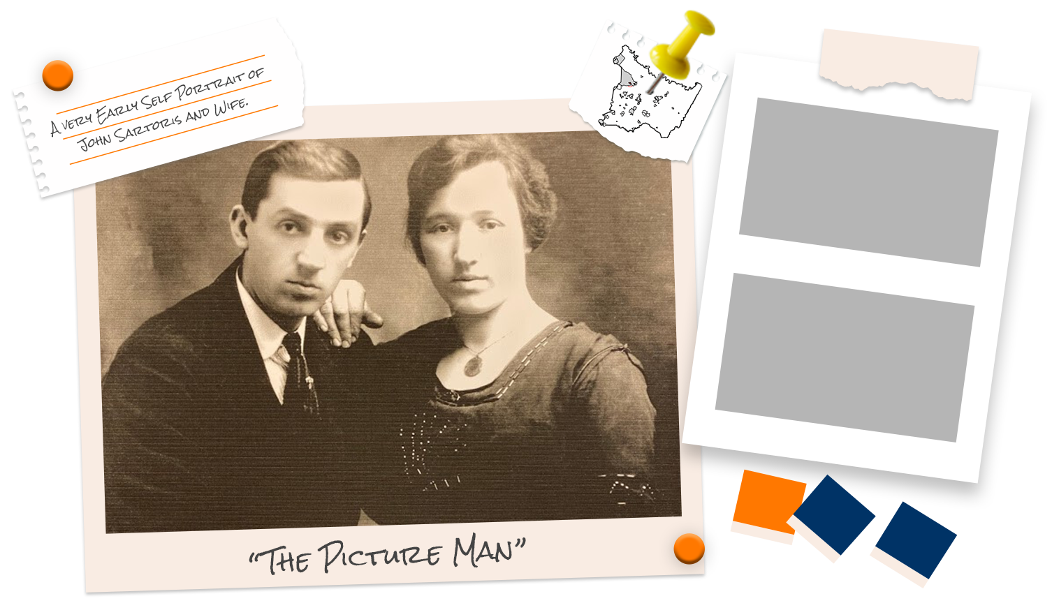 A photo of John 'The Picture Man' Sartoris and wife, Dustin's Great-Grandparents.