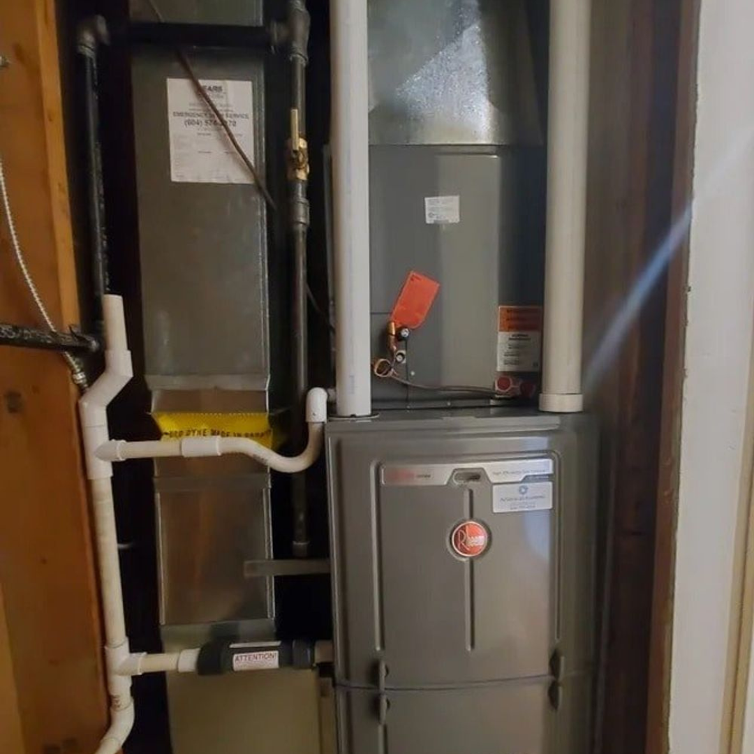 Michigan Air Care - furnace in a corner of a room .