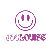 Purple smiley face with text