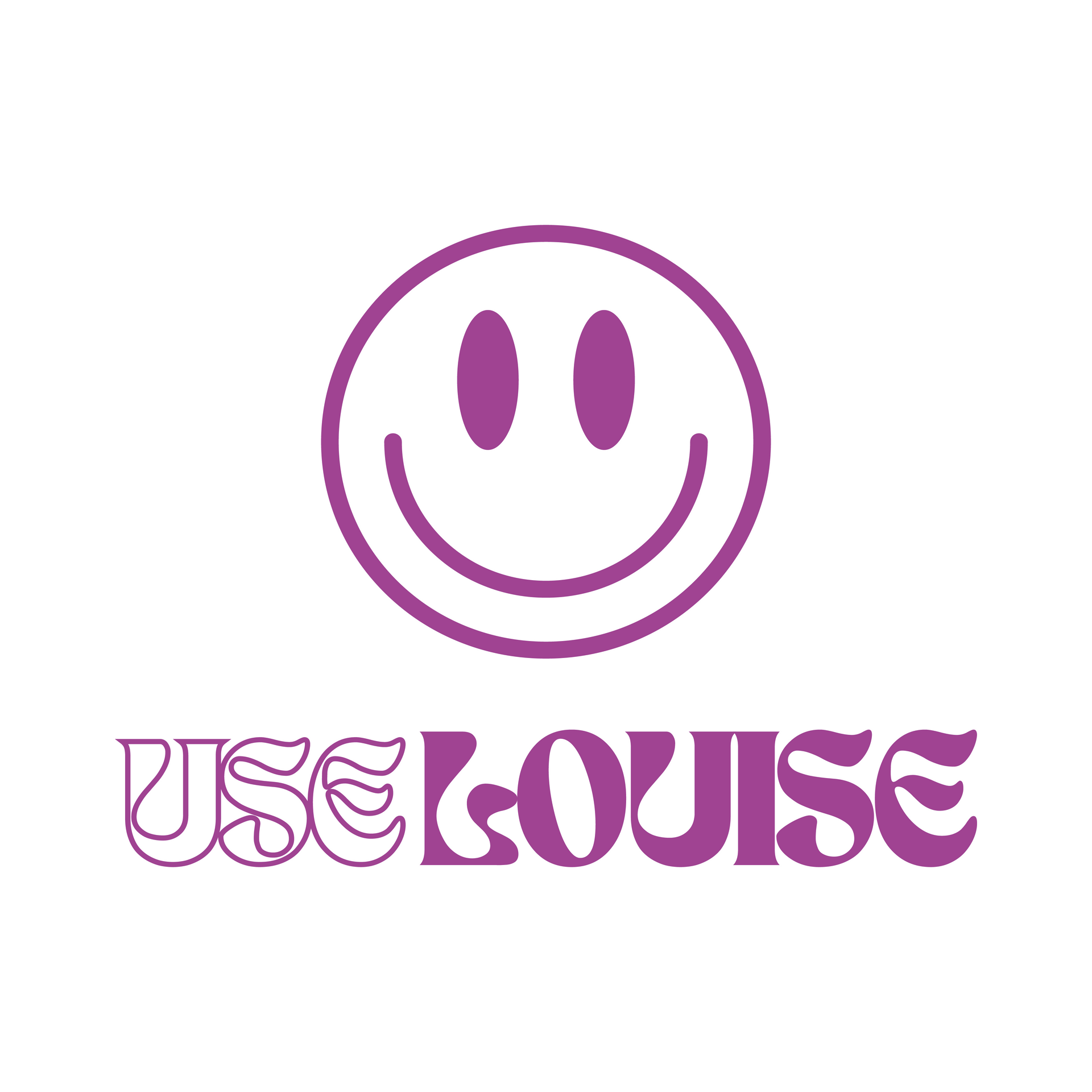 Purple smiley face with text 