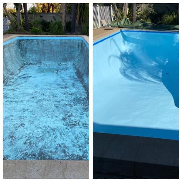 Before And After Cleaning The Swimming Pool — High Pressure Cleaning Service In Tamworth, NSW