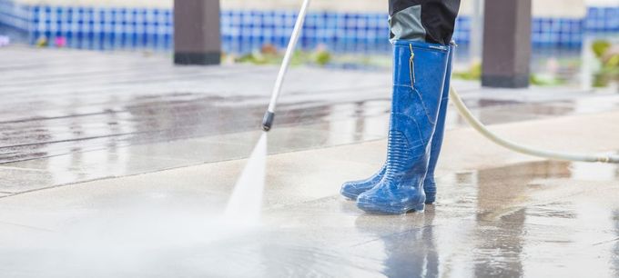 Outdoor Cleaning With High Pressure Washer — High Pressure Cleaning Service In Tamworth, NSW