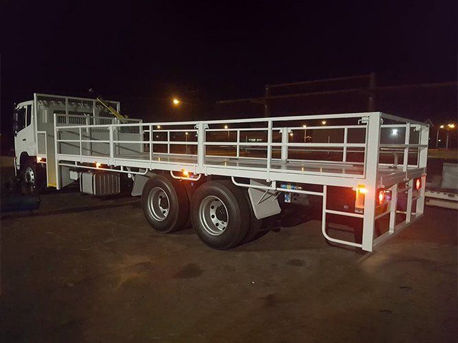 A White Truck is Parked in a Parking Lot at Night — Roll Press NT In Tivendale, NT