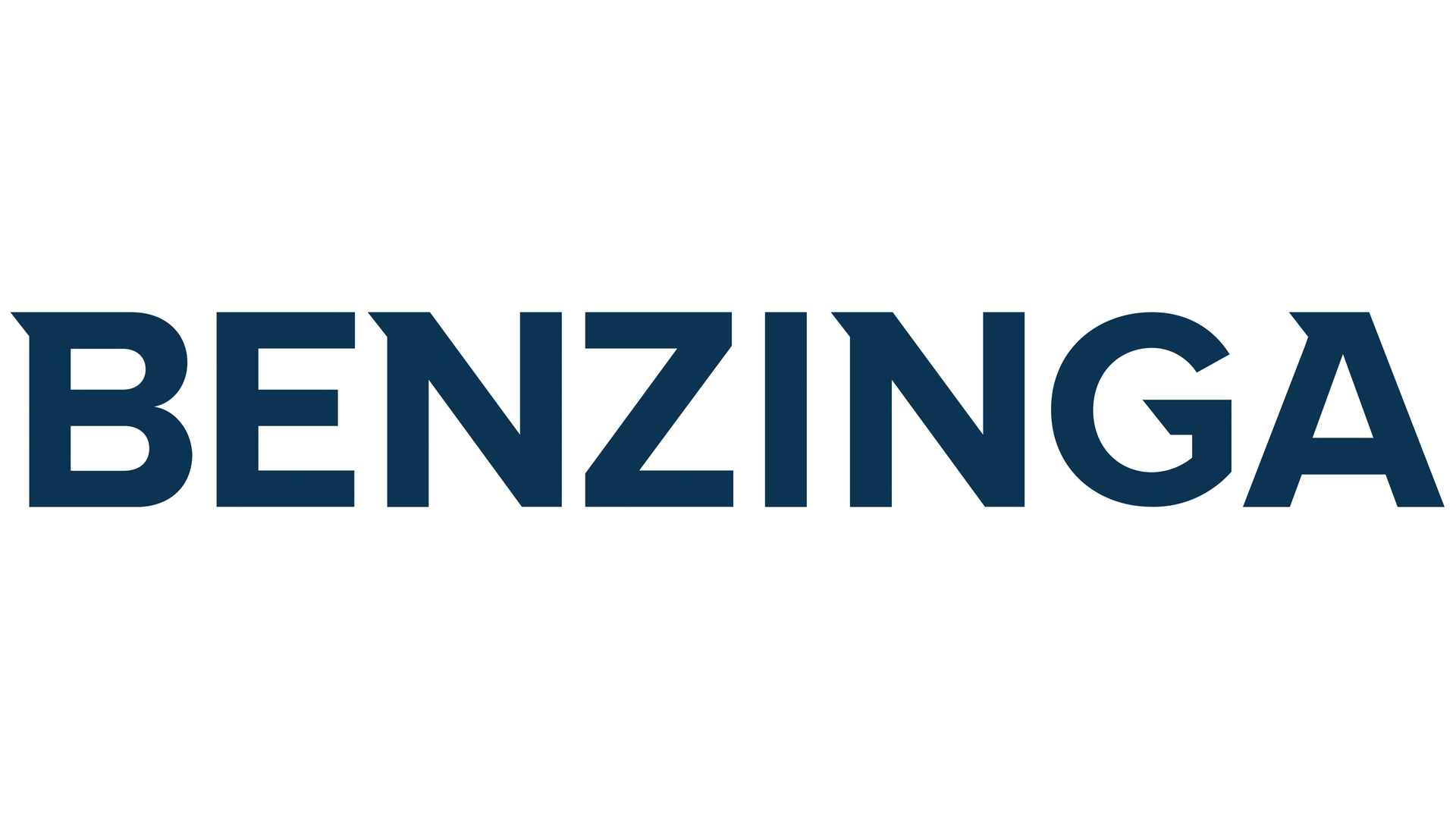 Benzinga logo in dark blue text.