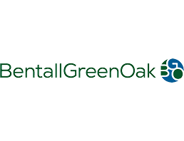 BentallGreenOak logo with green text and a blue globe symbol.