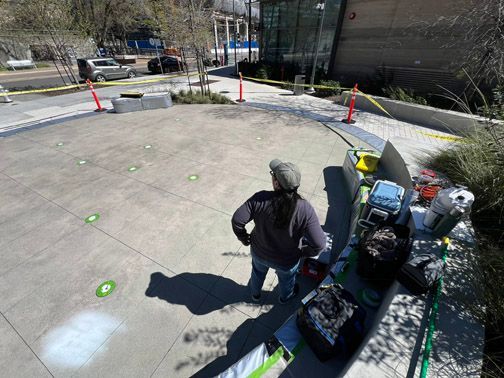 Save the Salmon Public Art in progress, in Sacramento CA by Ilena Finocchi