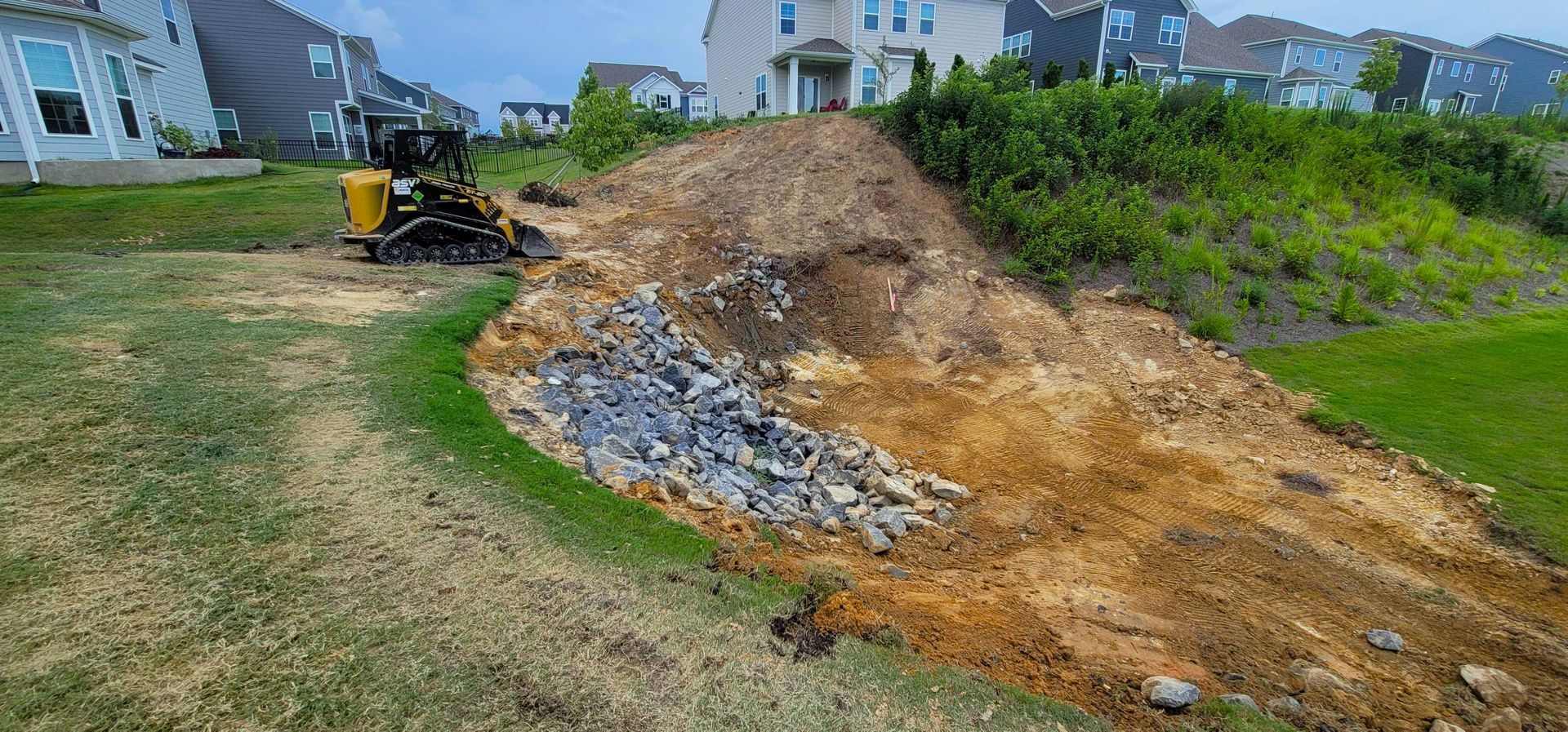 A sod installation in Charlotte, NC - Haven Landscape Design hard at work