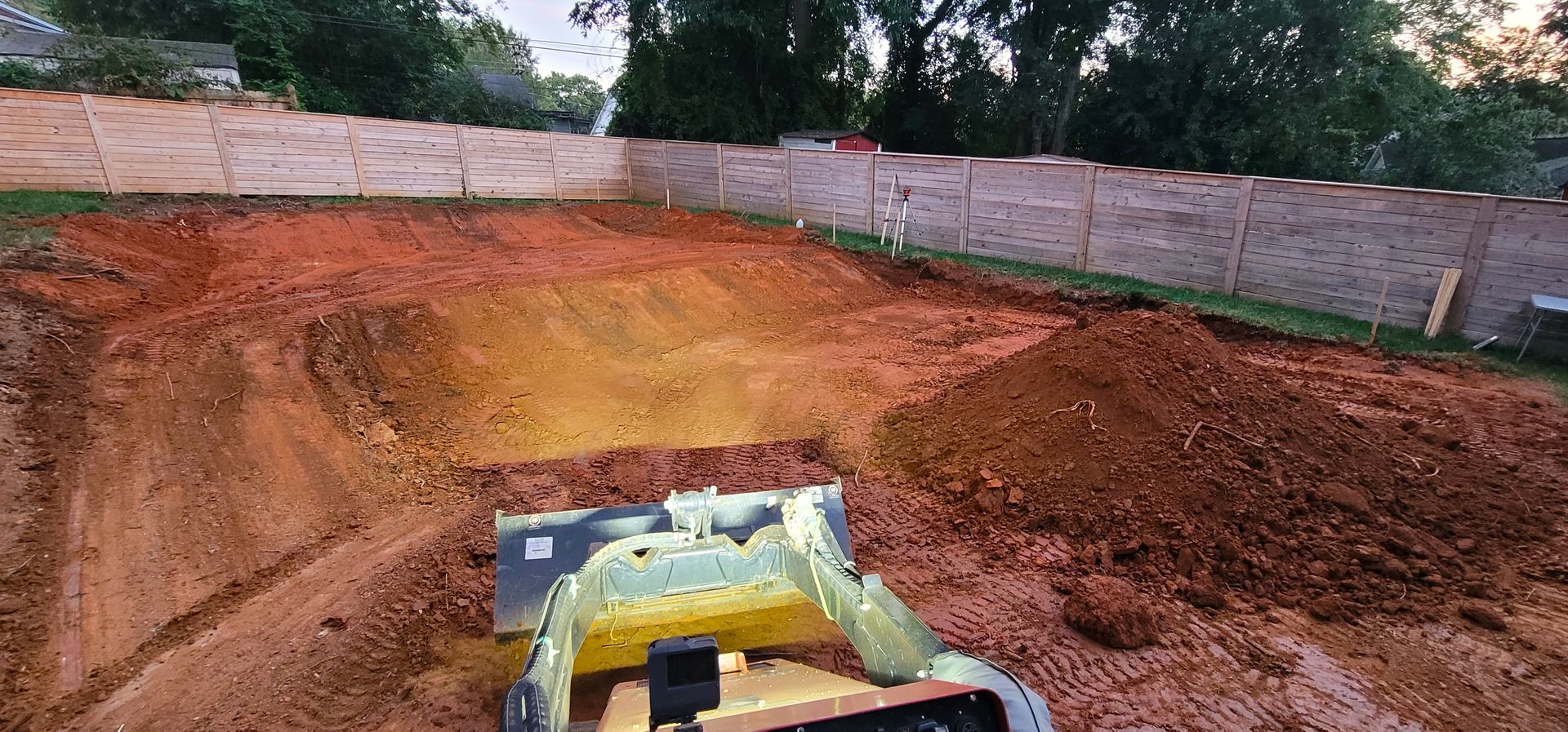 A home in Charlotte, NC getting an origami landscape installation - Haven Landscape Design hard at work.