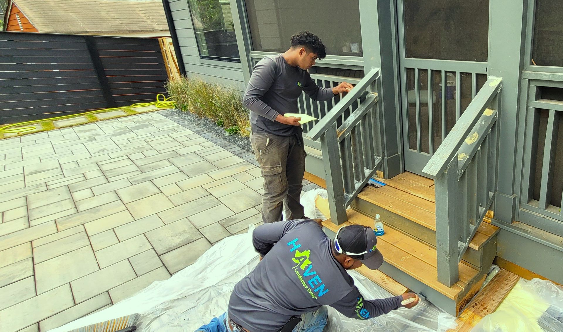 A landscape service in Charlotte, NC - Haven Landscape Design hard at work