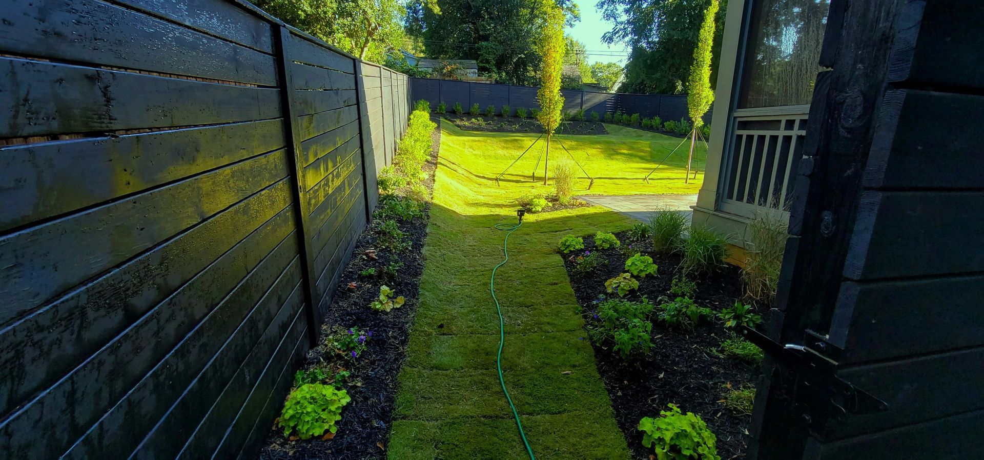 A residential landscape design project in Charlotte, NC - Haven Landscape Design hard at work