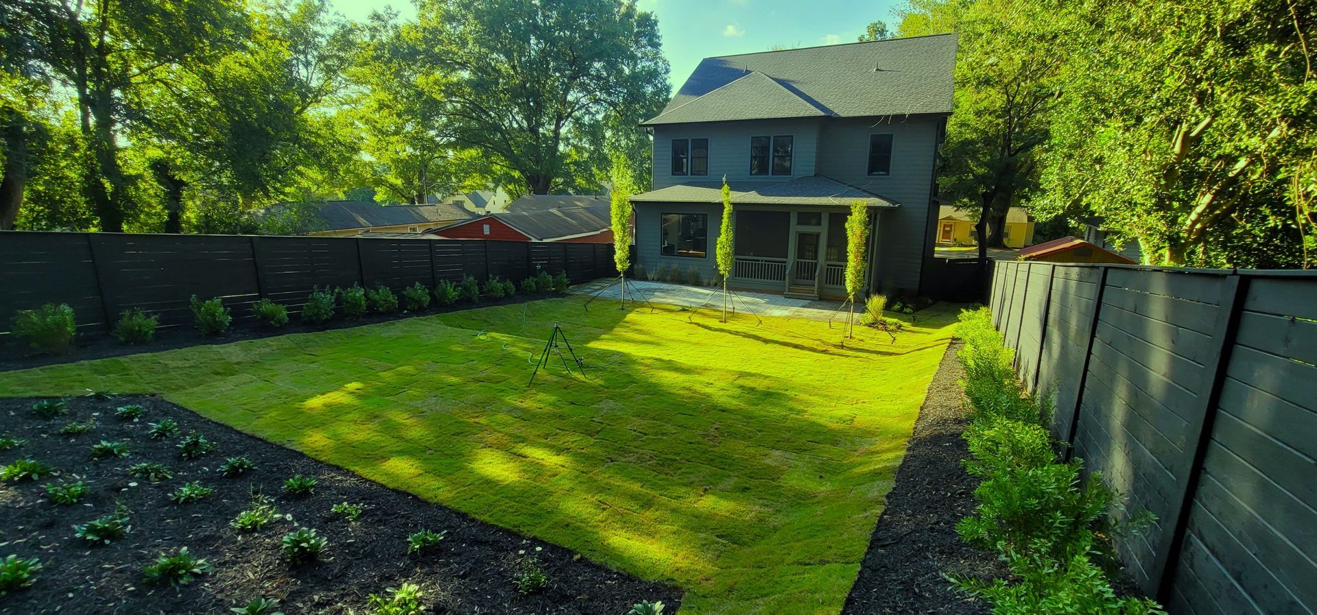 A residential landscape design project in Charlotte, NC - Haven Landscape Design hard at work