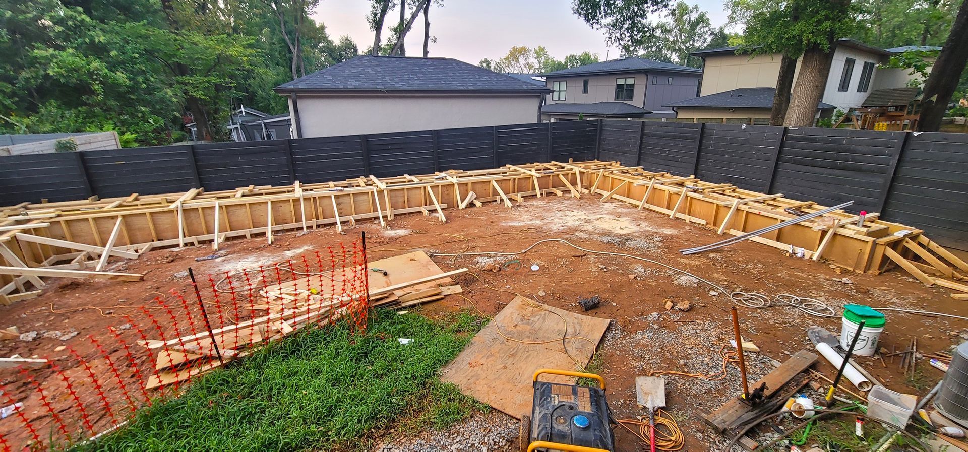 A residential landscape design project on Levy Way in Charlotte, NC - Haven Landscape Design hard at work