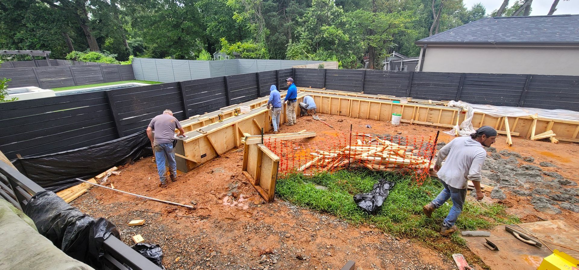 A residential landscape design project on Levy Way in Charlotte, NC - Haven Landscape Design hard at work