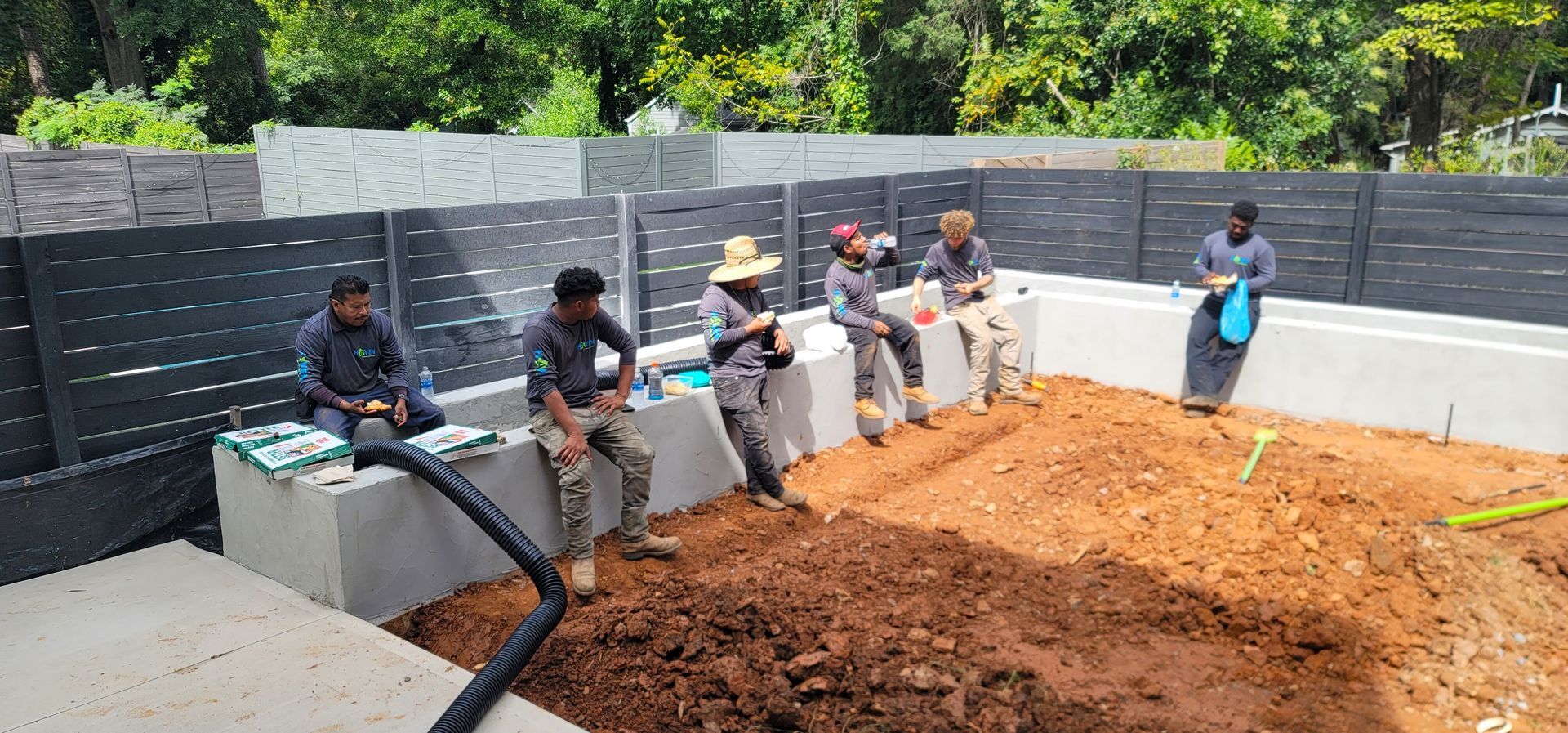 A residential landscape design project on Levy Way in Charlotte, NC - Haven Landscape Design hard at work