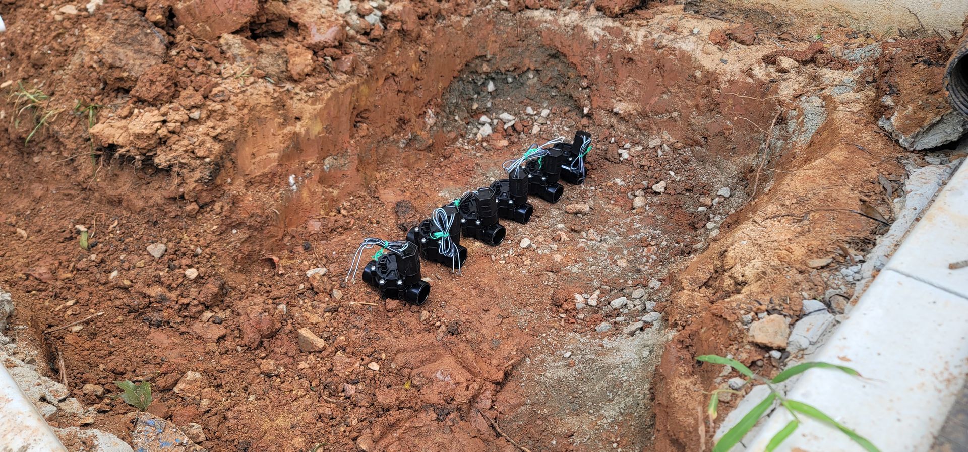 A residential landscape design project on Levy Way in Charlotte, NC - Haven Landscape Design hard at work