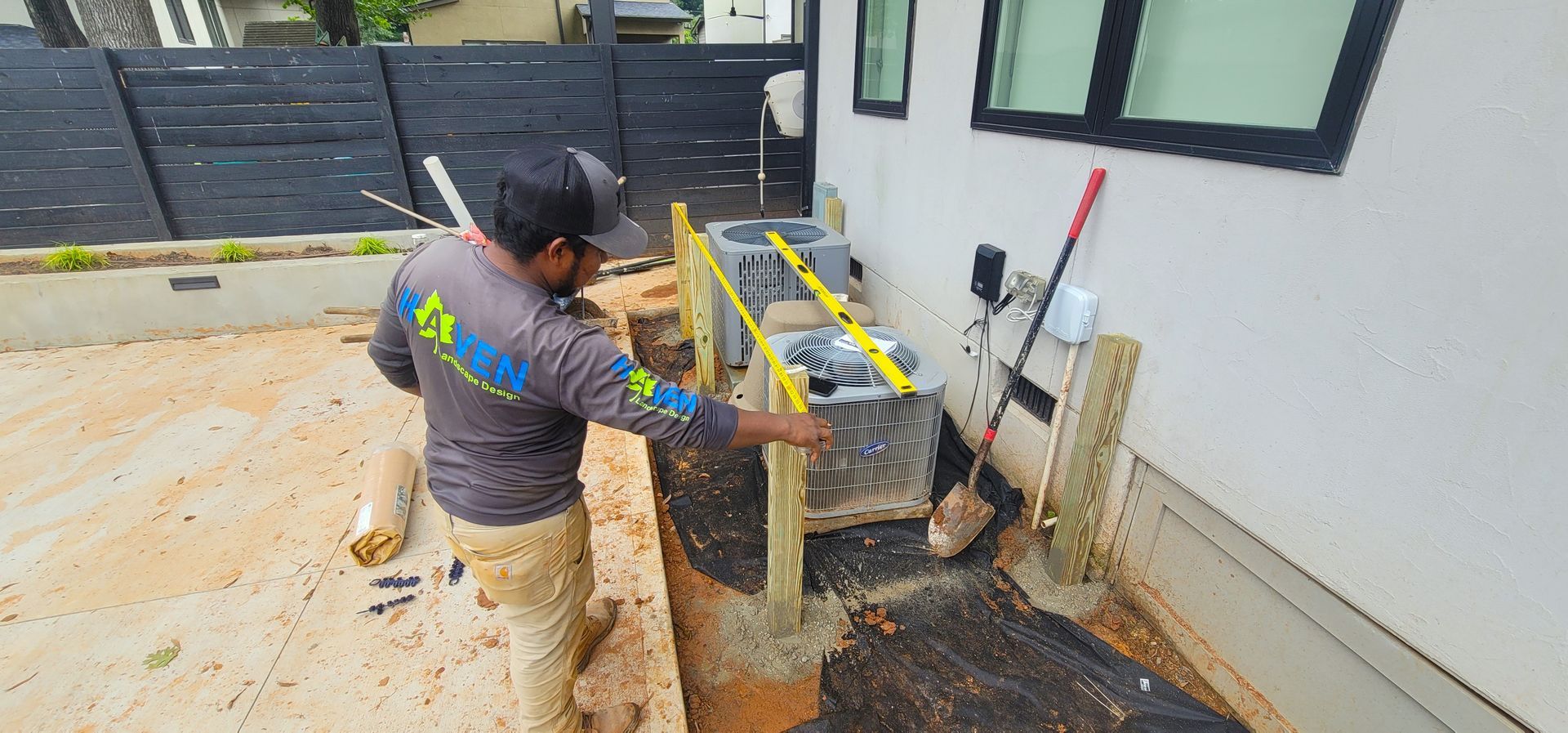 A hardscape service in Charlotte, NC - Haven Landscape Design hard at work