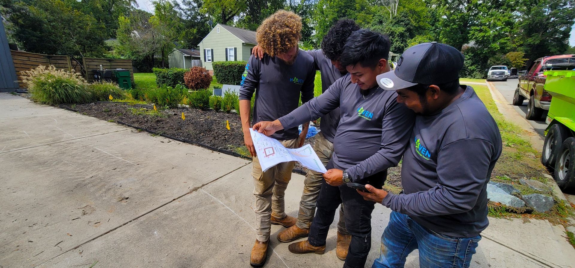 A hardscape service in Charlotte, NC - Haven Landscape Design hard at work