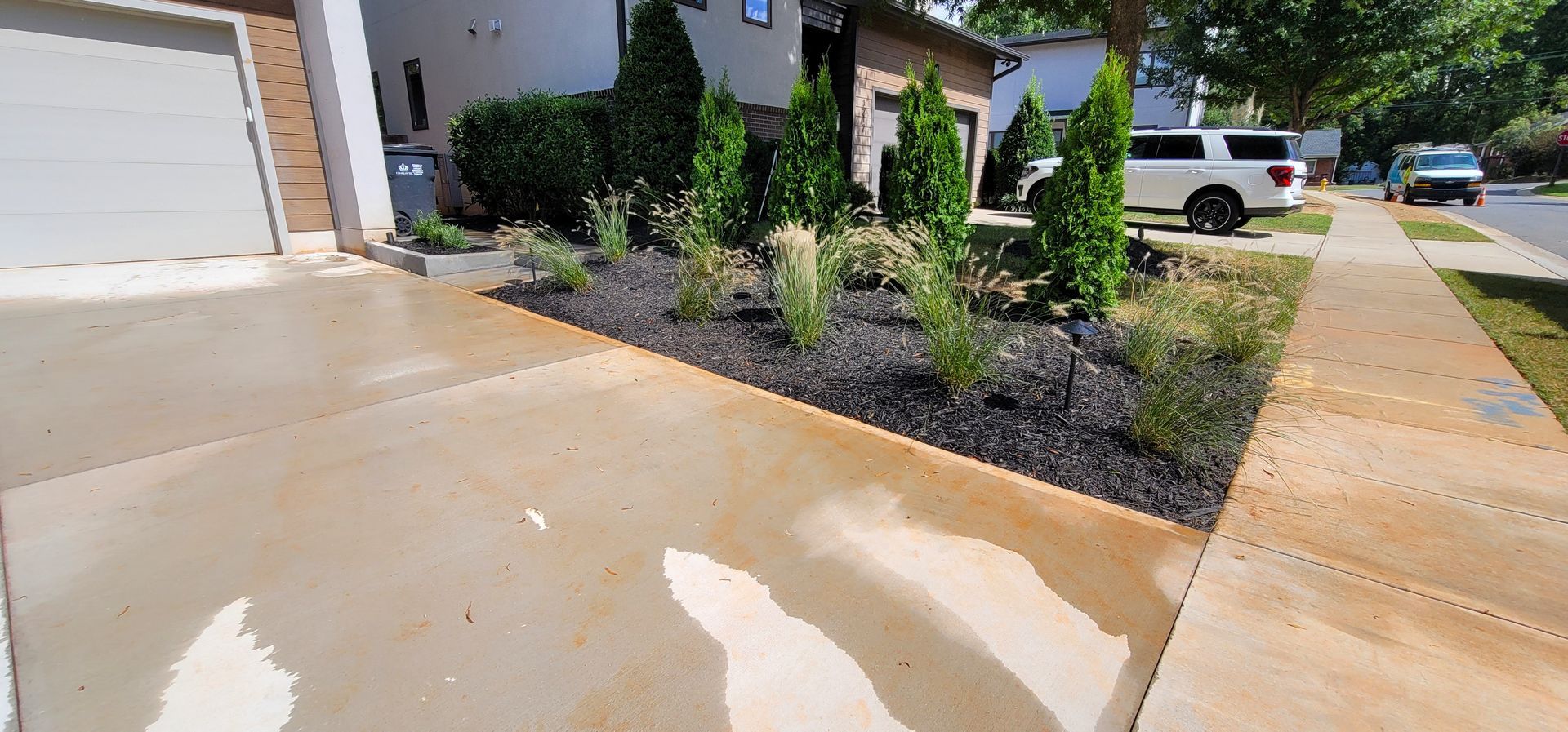 A residential landscape design project on Levy Way in Charlotte, NC - Haven Landscape Design hard at work