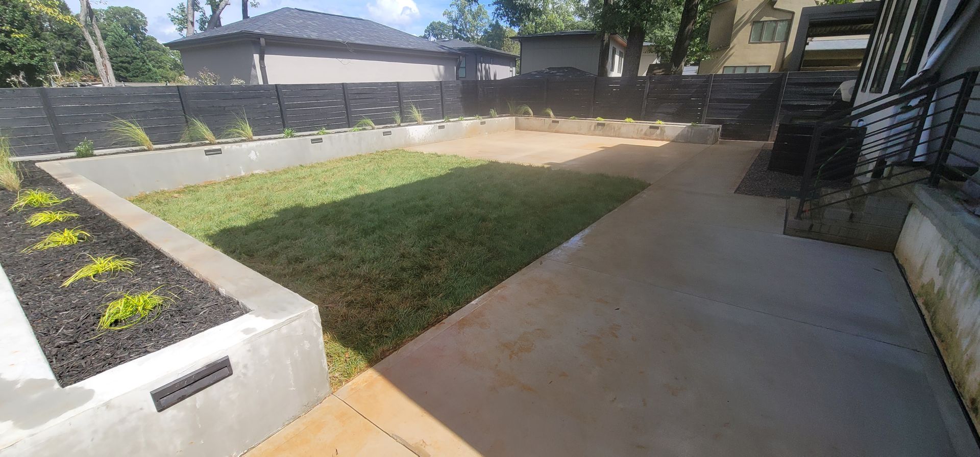 A residential landscape design project on Levy Way in Charlotte, NC - Haven Landscape Design hard at work