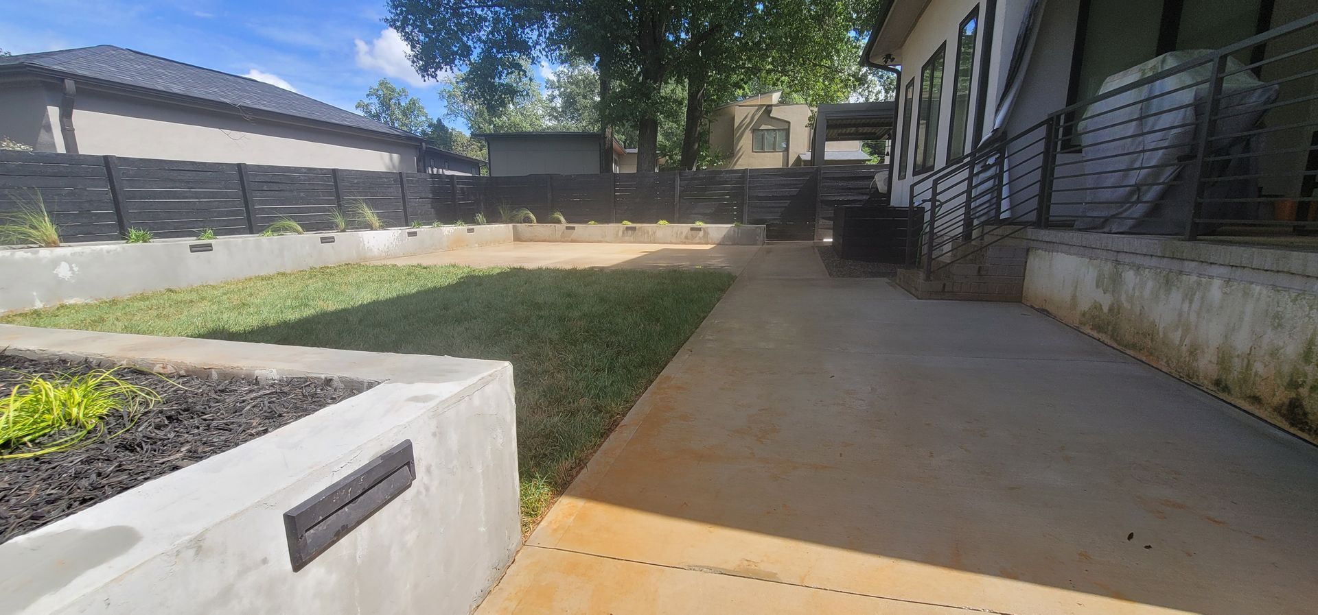 A residential landscape design project on Levy Way in Charlotte, NC - Haven Landscape Design hard at work