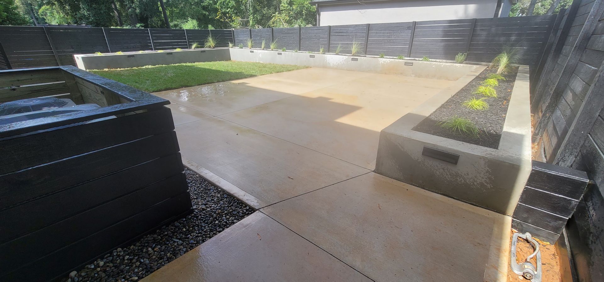 A residential landscape design project on Levy Way in Charlotte, NC - Haven Landscape Design hard at work