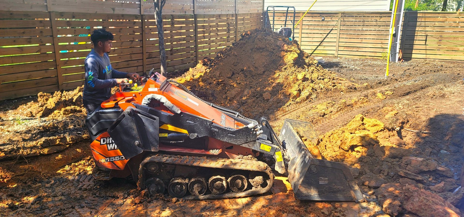 A residential landscape design project in Charlotte, NC - Haven Landscape Design hard at work