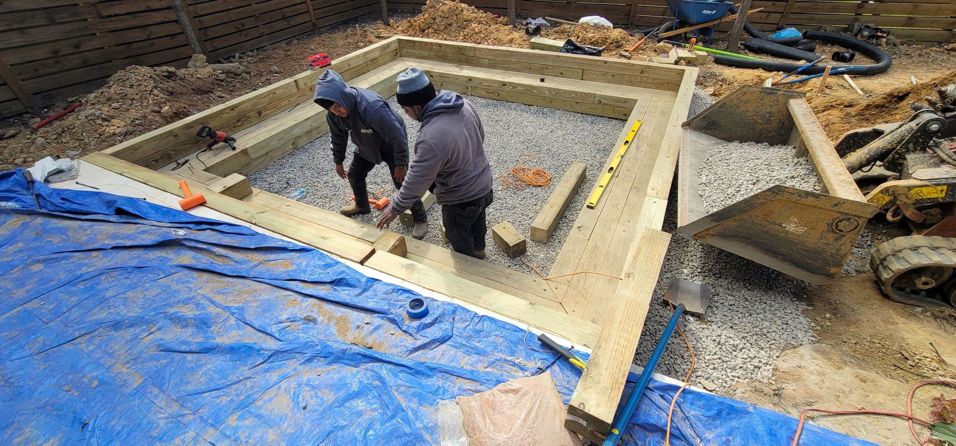 A residential landscape design project in Charlotte, NC - Haven Landscape Design hard at work